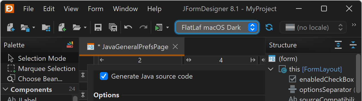 FlatLaf macOS Dark theme