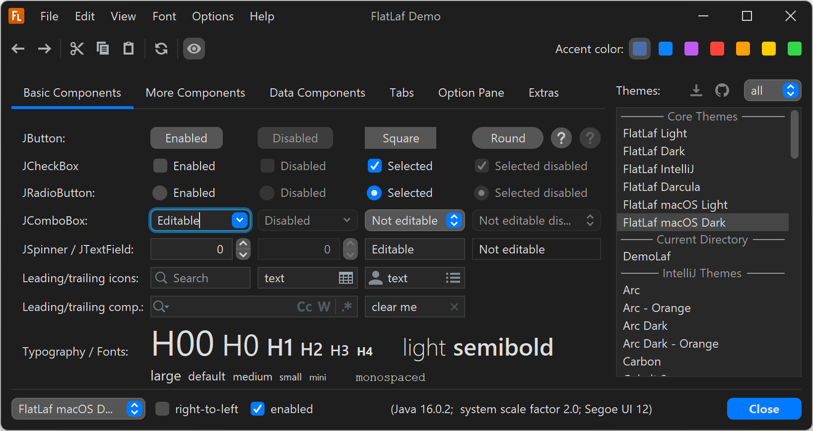 Java swing look and feel themes