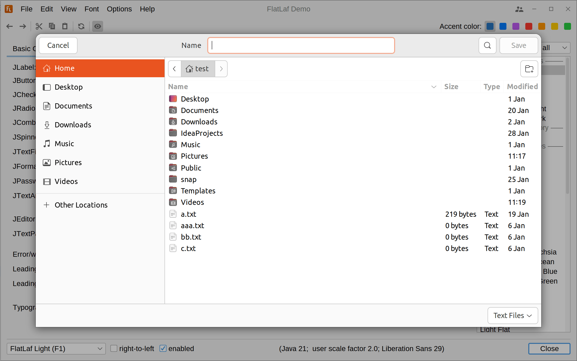 System File Chooser | FlatLaf - Flat Look and Feel