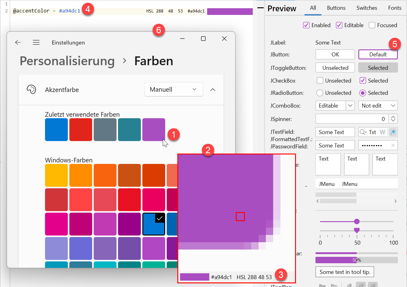 Theme Editor Pick Color from Screen