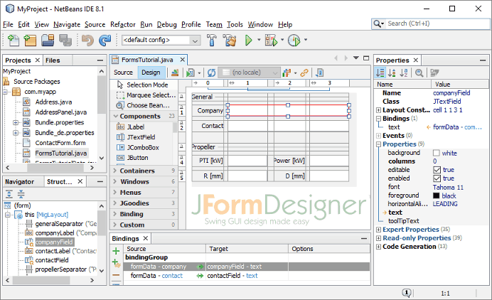 NetBeans main window