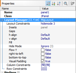 Layout properties