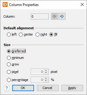 TableLayout column properties