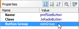 Button Groups - Properties View