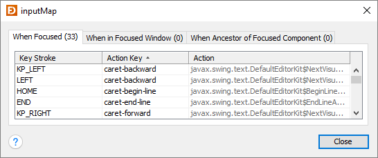 InputMap editor