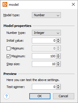 SpinnerModel editor