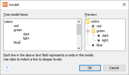 TreeModel editor