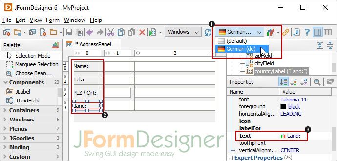 Localized Main Window