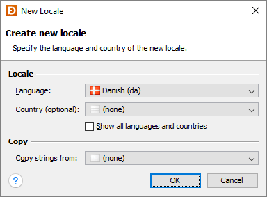 New Locale Dialog