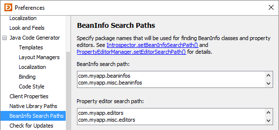 BeanInfo Search Paths