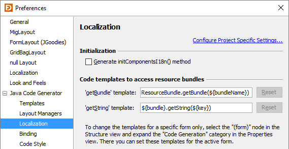 Localization (Java Code Generator)