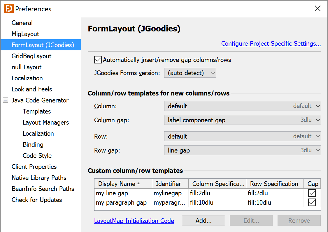 Preferences | JFormDesigner - Java/Swing GUI Designer