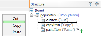 Structure view: Drag and drop