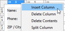 Insert column