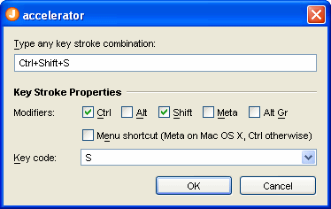 KeyStroke property editor