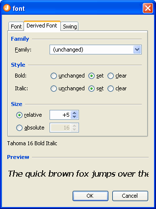 Derived Font editor