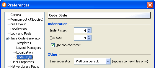 Code Style preferences