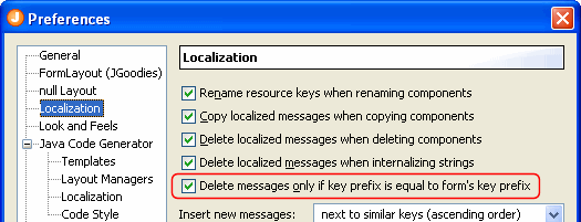 Localization preferences